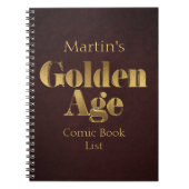 Golden Age Comic Book List Notitieboek (Voorkant)