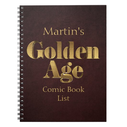 Golden Age Comic Book List Notitieboek (Voorkant)