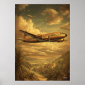 Golden Age Flight — Los Angeles DC-6 Airliner Poster (Voorkant)