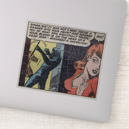 Golden age horror strips |70s Scary comics Sticker (Detail)