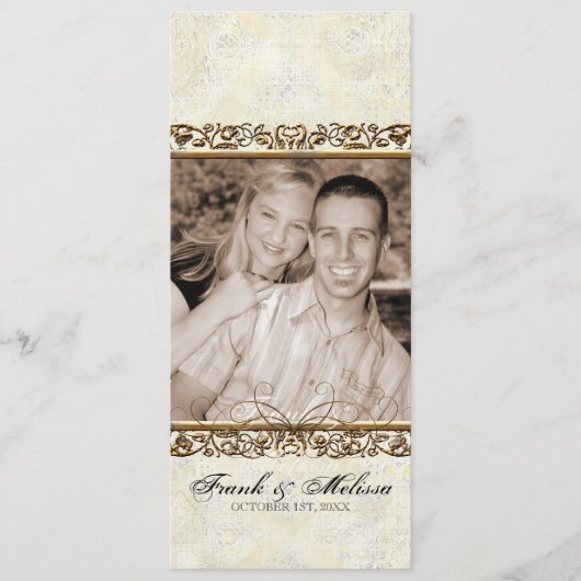 Golden Age of Elegance, Swirls Wedding Programme Programmakaart (Voorkant)