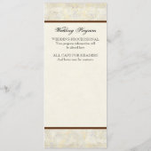 Golden Age of Elegance, Swirls Wedding Programme Programmakaart (Achterkant)