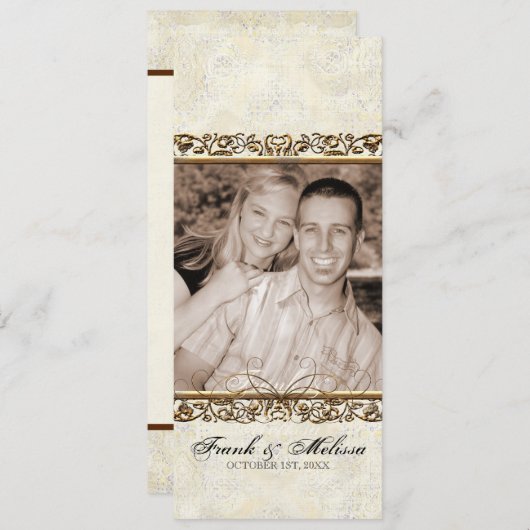 Golden Age of Elegance, Swirls Wedding Programme Programmakaart (Voorkant / Achterkant)