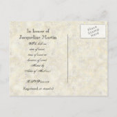 Golden Age of Elegance, Uitnodiging voor bruidsdou (Achterkant)