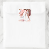 Golden Age Woman Vierkante Sticker (Tas)