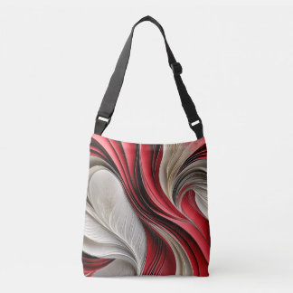 Golden Air: Cranberry & Champagne Flowing Abstract Crossbody Tas