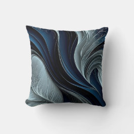Golden Air – Indigo Flowing Abstract Throw Pillow Kussen