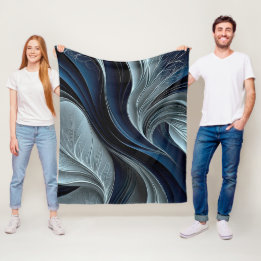 Golden Air – Indigo Flowing Abstract Worpillow Fleece Deken