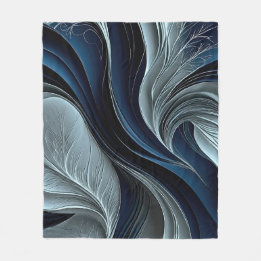 Golden Air – Indigo Flowing Abstract Worpillow Fleece Deken