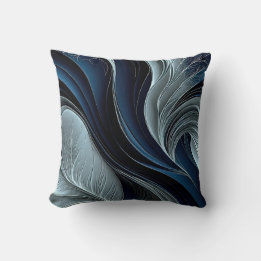 Golden Air – Indigo Flowing Abstract Worpillow Kussen
