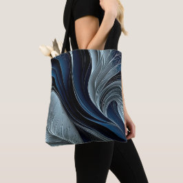 Golden Air – Indigo Flowing Abstract Worpillow Tote Bag