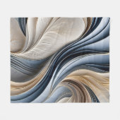 Golden Air - Zacht blauw en goud vloeiend Abstract Fleece Deken (Voorkant (Horizontaal))