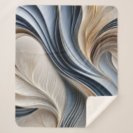 Golden Air - Zacht blauw en goud vloeiend Abstract Sherpa Deken