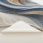 Golden Air - Zacht blauw en goud vloeiend Abstract Sherpa Deken (3/4)