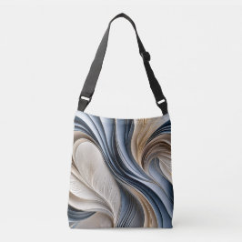 Golden Air - Zachte Blauwe en Gouden Abstracte Crossbody Tas