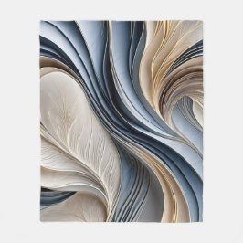 Golden Air - Zachte Blauwe en Gouden Abstracte Kun Fleece Deken