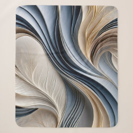 Golden Air - Zachte Blauwe en Gouden Abstracte Kun Sherpa Deken