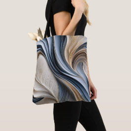 Golden Air - Zachte Blauwe en Gouden Abstracte Tote Bag