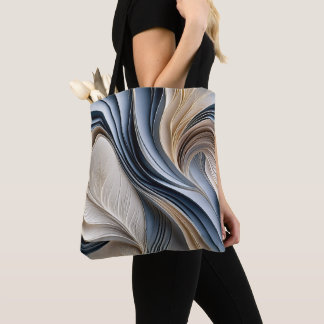 Golden Air - Zachte Blauwe en Gouden Abstracte Tote Bag