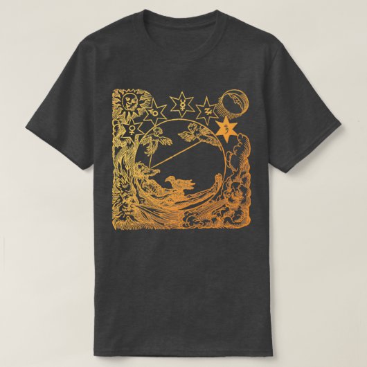 Golden Alchemy Scene Illustration T-shirt (Design voorkant)
