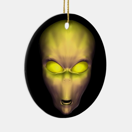 Golden Alien Keramisch Ornament (Rechts)