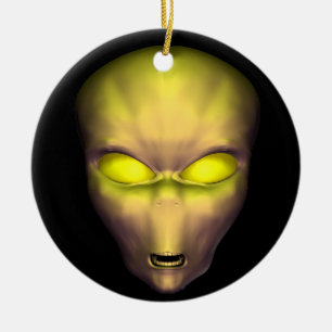 Golden Alien Keramisch Ornament