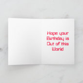 Golden Alien Verjaardag Kaart (Binnen)