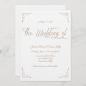 'Golden Alley' Wedding Invitation Design Kaart (Voorkant / Achterkant)
