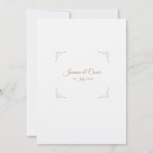 'Golden Alley' Wedding Invitation Design Kaart (Achterkant)