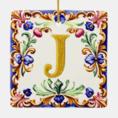 Golden Alphabet – Letter J Ceramic Ornament (Achterkant)