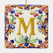 Golden Alphabet – Letter M Keramisch Ornament (Achterkant)
