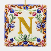 Golden Alphabet – Letter N Keramisch Ornament (Achterkant)