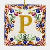 Golden Alphabet – Letter P Keramisch Ornament (Achterkant)