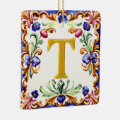 Golden Alphabet – Letter T Keramisch Ornament (Rechts)