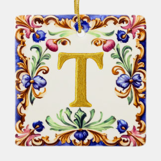 Golden Alphabet – Letter T Keramisch Ornament
