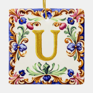 Golden Alphabet – Letter U Keramisch Ornament