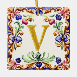 Golden Alphabet – Letter V Keramisch Ornament