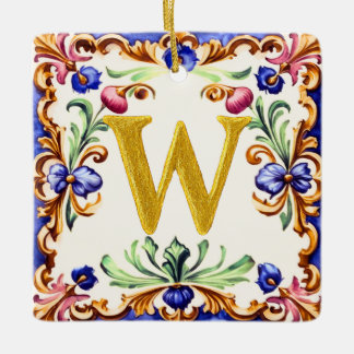 Golden Alphabet – Letter W Keramisch Ornament