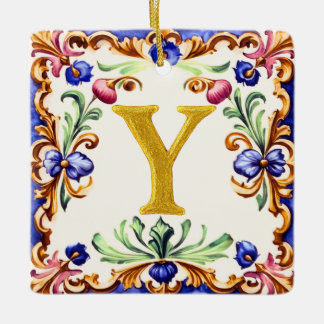 Golden Alphabet – Letter Y Keramisch Ornament