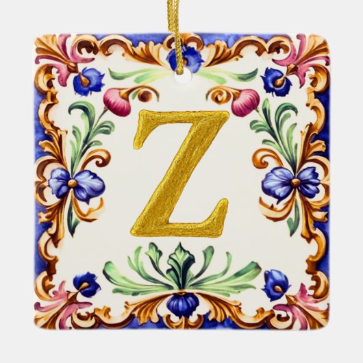 Golden Alphabet – Letter Z Keramisch Ornament (Voorkant)