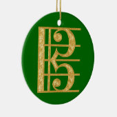 Golden Alto Clef Keramisch Ornament (Rechts)