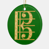 Golden Alto Clef Keramisch Ornament (Links)