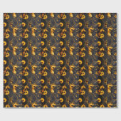 Golden Amber black Nautilus shell patroon, fossiel Cadeaupapier (Vlak)