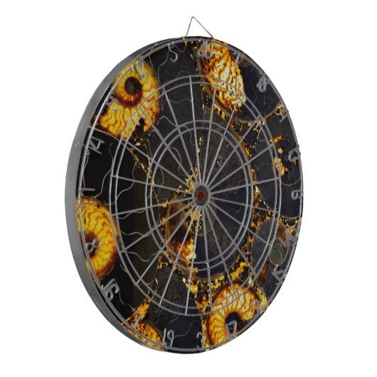 Golden Amber black Nautilus shell patroon, fossiel Dartbord (Voorkant Links)