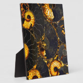 Golden Amber black Nautilus shell patroon, fossiel Fotoplaat (Zijkant)