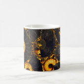 Golden Amber black Nautilus shell patroon, fossiel Koffiemok (Center)