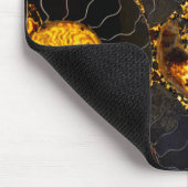 Golden Amber black Nautilus shell patroon, fossiel Muismat (Hoek)