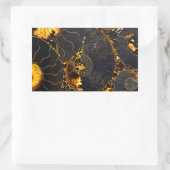 Golden Amber black Nautilus shell patroon, fossiel Rechthoekige Sticker (Tas)