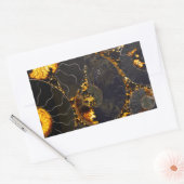 Golden Amber black Nautilus shell patroon, fossiel Rechthoekige Sticker (Envelop)
