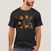 Golden Amber black Nautilus shell patroon, fossiel T-shirt (Voorkant)